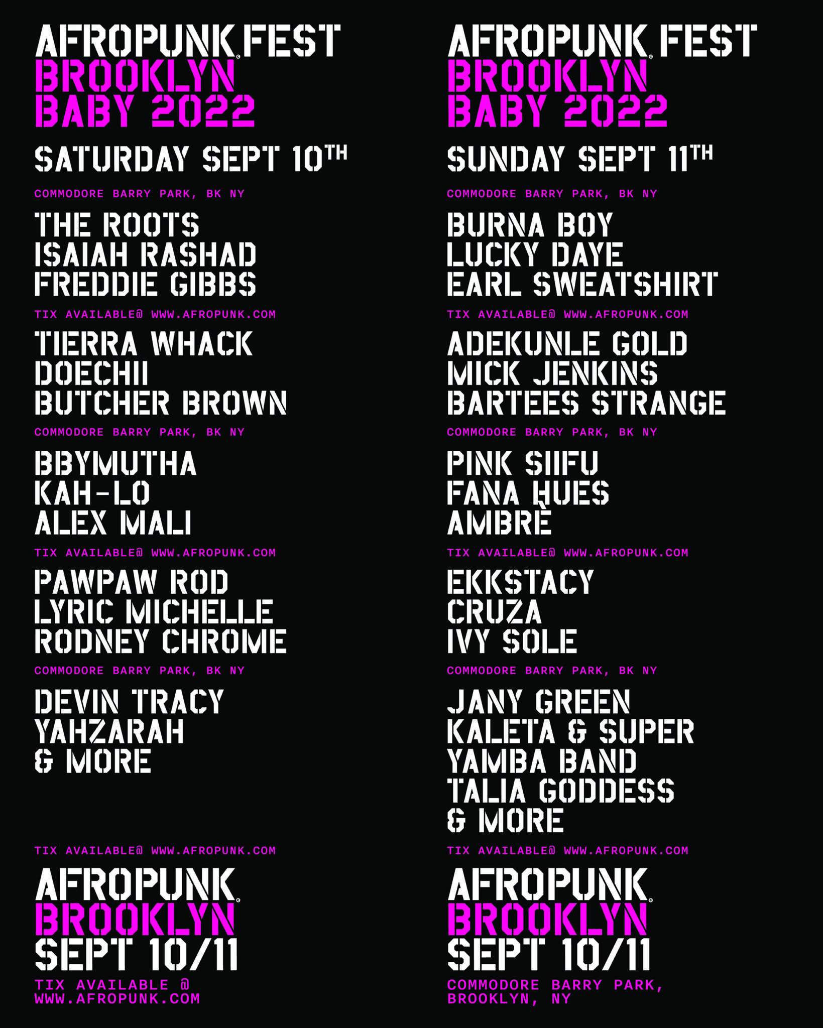 AFROPUNK Brooklyn 2022 Announces Daily Lineup Including Freddie Gibbs